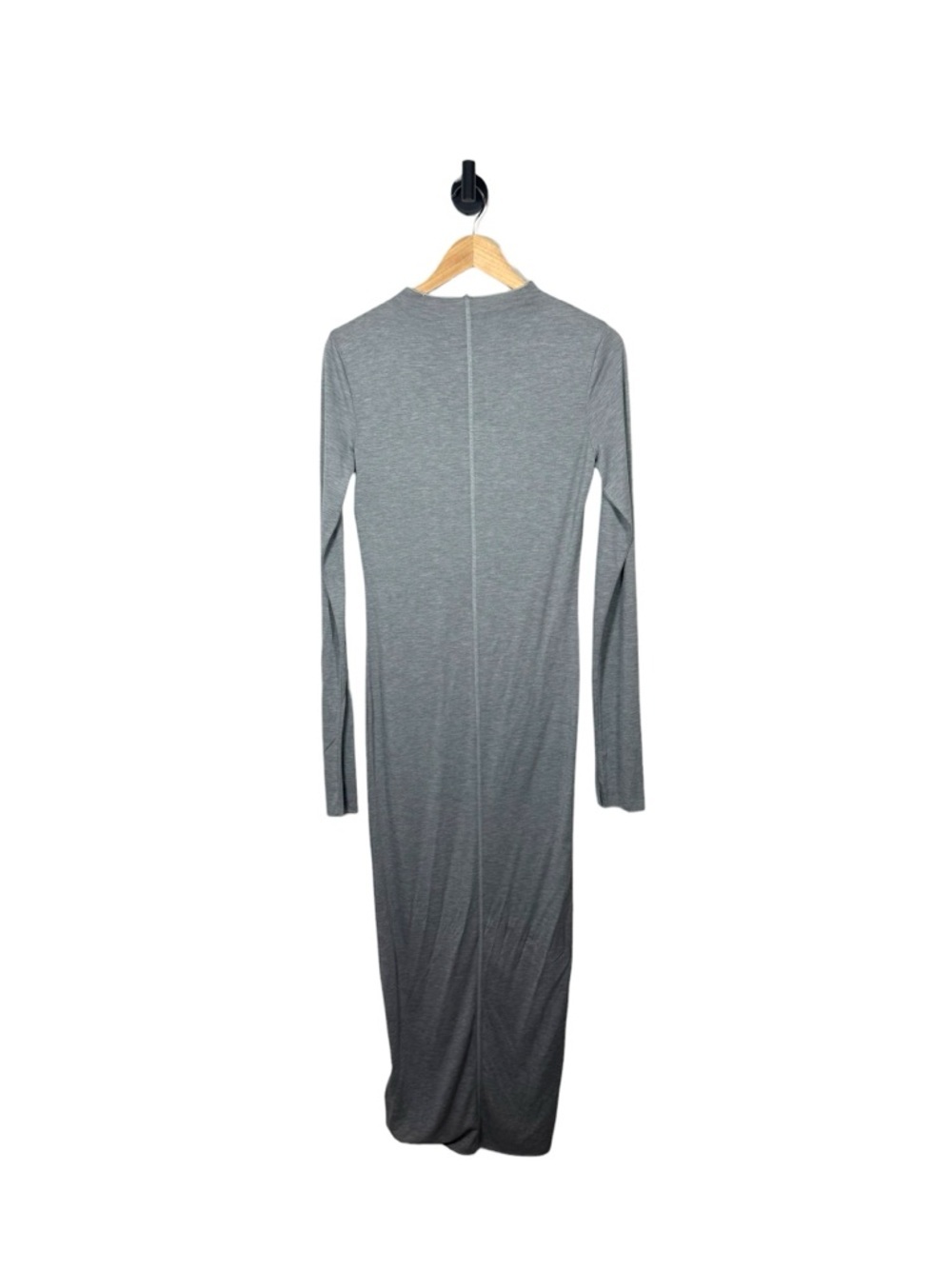 All Things Golden Modal Long Sleeve Midi Dress Gray Bodycon Column Size L NWT